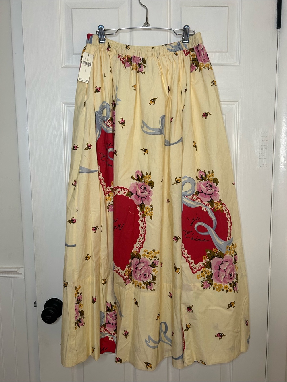 Anthropologie Maeve Jacie Poplin Printed Maxi Skirt Vintage Heart - Picture 12 of 16